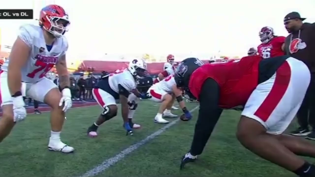 ✭  Senior Bowl OL v DL 1 on 1s Part 3 (Wednesday American team) Film breakdown || Voch Lombardi Live