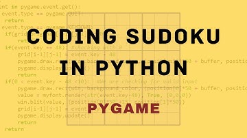 Build your own Sudoku player in Python | Pygame