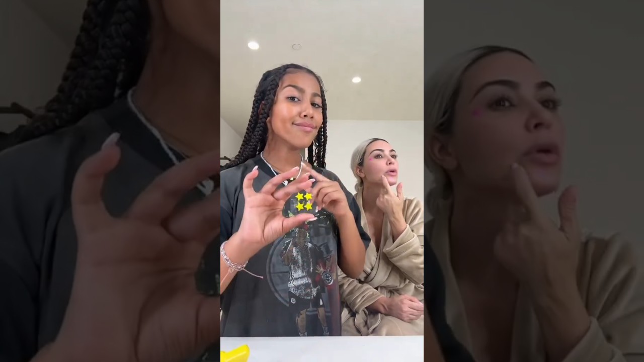 Kim & North having Pimple Patches On Face😯 #kardashianmomlife #kimkardashian #northwest