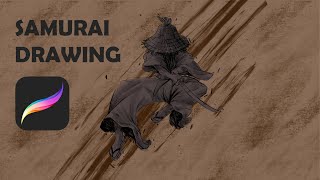 Procreate Samurai illustration drawing screenshot 5