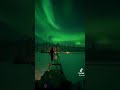 A reindeer sleigh ride under the aurora borealis.