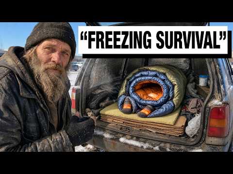 How Homeless People Survive FREEZING Nights Sleeping Inside Cars