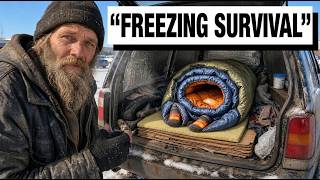 How Homeless People Survive FREEZING Nights Sleeping Inside Cars