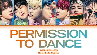 BTS (방탄소년단) — Permission to Dance (Color Coded Lyrics)