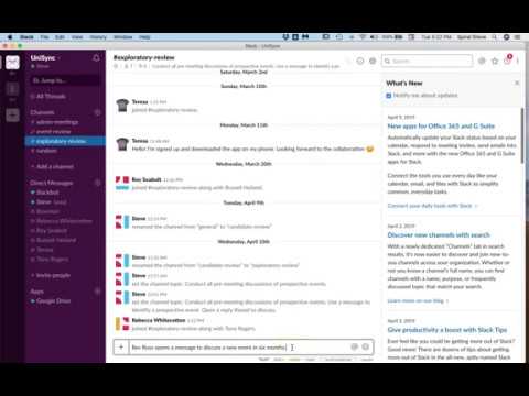 How to use SLACK in the UniSync Workspace