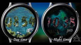 Watch face animated for Galaxy watch, Galaxy Active 1 & 2, S3 (Mediterranean summer) screenshot 3