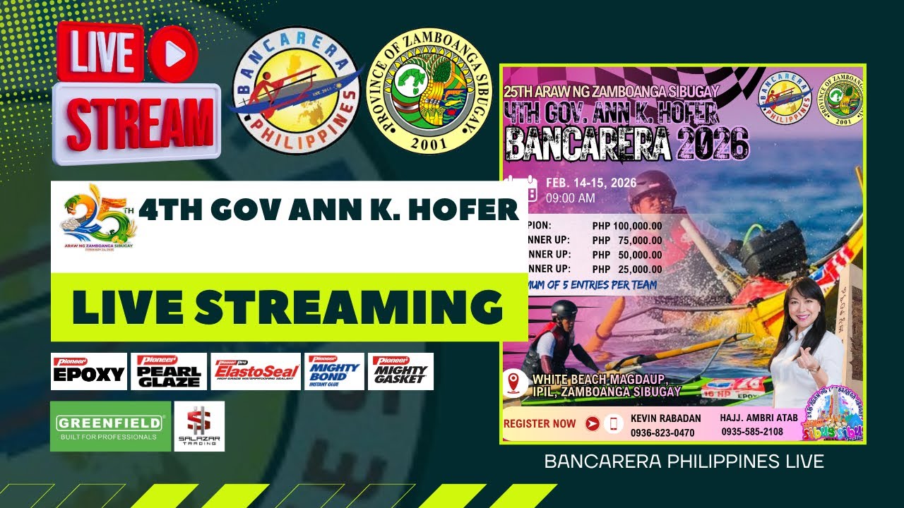 4th Gov. Ann K Hofer Bancarera 2026 | Zamboanga Sibugay #BancareraPhilippinesLive #ZamboangaSibugay
