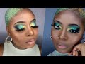 #makeup #eyeshadows  GREEN EYESHADOW FULL GLAM| Kadi kamara