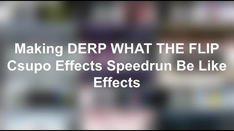 Making DERP WHAT THE FLIP Csupo Effects Speedrun Be Like Effects
