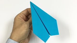 🛩 Ein schönes blaues Papierflugzeug, das gut fliegt. Origami Flugzeug aus farbigem Papier