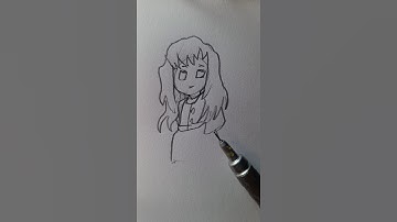 How to Draw a Cartoon Girl Tutorial  (EASY!) 😱💫 #foryou #art #shorts #howtodraw #easydrawing #sketch