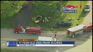 1 of 3 teens injured in Racine County crash has died