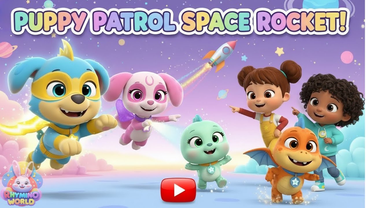 Puppy Patrol Space Rocket Rhymes 🚀 | Fun 3D Nursery Rhymes for Kids | Learn & Play