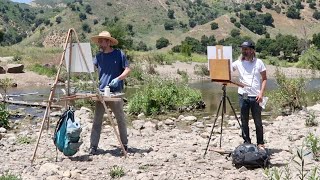 MALIBU CREEK plein air OIL PAINTING with Ariah