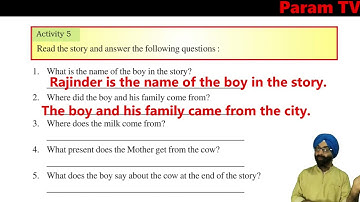 6th Class, The Farmhouse Cows Questions Answers and Important Exercise Part