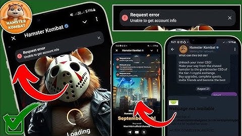 Hamster Kombat Request Error Problem| Hamster Kombat Unable to get account info problem