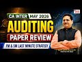Auditing Paper Review 📚 | FM &amp; SM Last Minute Strategy | CA Inter May 2026