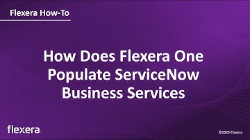 How Does Flexera One Populate ServiceNow Business Services