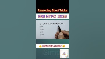 RRB NTPC Reasoning | Number Series Reasoning Tricks | Simple Easy55M #rrbntpc #ntpc #shorttrick #rrb