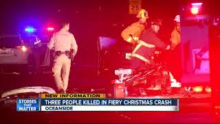 Three people killed in fiery Christmas Day crash in Oceanside