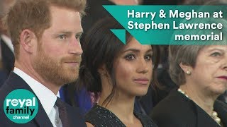 Prince Harry and Meghan Markle at Stephen Lawrence memorial