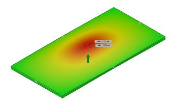 Autodesk Fusion 360  Static Stress Validation 4 - Flat Plate with Pressure