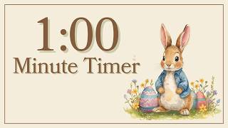 🐰🌸 1-Minute Vintage Easter Bunny Countdown Timer | Calm Classroom Visual Timer for Kids