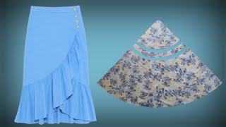 예쁘고 만들기 쉬운 랩 플래어 스커트/ Pretty and easy to make wrap flared skirt