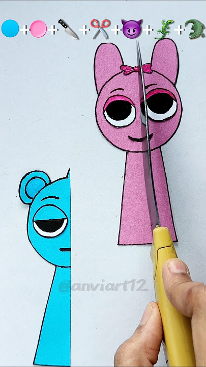 Semi hemi 🩵🩷 Sprunki Oc emojimixing! #shorts #sprunki #art #emojimixing #papercraft #shorts #craft