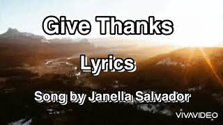 Give Thanks (Lyrics) - Janella Salvador