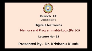 Digital Electronics | Memory & Programmable Logic Part-2 |  AKTU Digital Education