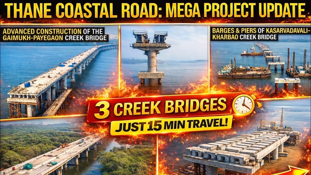 Thane Coastal Road Mega Update | Creek Bridges + Interchange Details