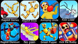 Minecraft,￼Ragdoll Dummy,Ragdoll Break,Kick the Buddy,Annoying Uncle Punch,Kick Loser,Smash Puppet