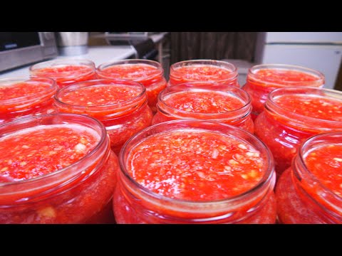 Сибирский ГОРЛОДЕР (Огонёк) с чесноком на зиму. Siberian tomato paste.