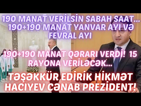 190 MANATLA BAĞLI SON QƏRAR! KARANTİN REJMİ SƏRTLƏŞDİRİLDİ! 190 MANAT YANVAR VƏ FEVRAL AYI VERİLƏCƏK