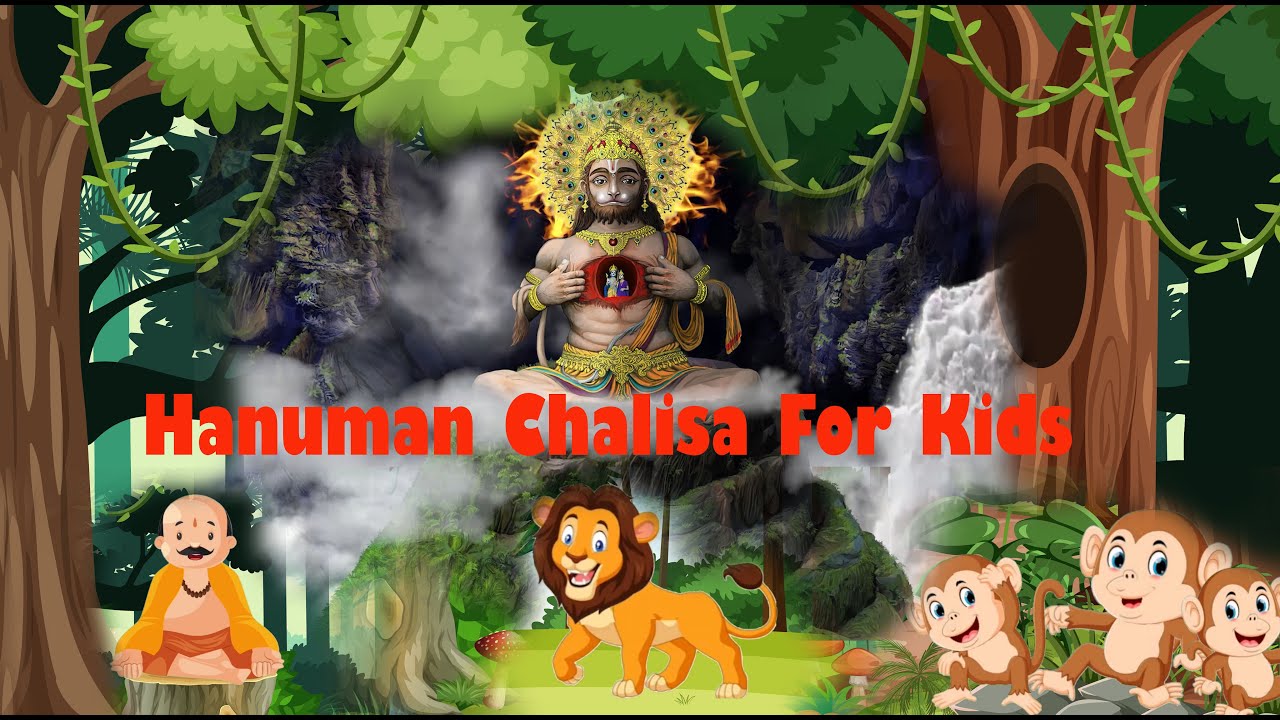 Hanuman Chalisa with lyrics | cartoon hanuman chalisa | script | kids ...