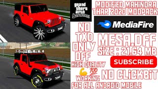 Modified Mahindra Thar 2020 ModPack For Gta San Android/Pc || Dff Only || BY SZG || Gta Sa Mods 2022