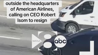 American Airlines employees protest at company headquarters