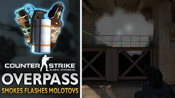 CS GO Smokes on Overpass (Smoke Spots, Flashes & Molotov Tutorial)