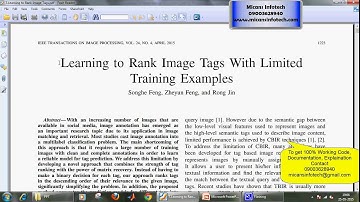Learning to Rank Image Tags With Limited Training Examples - IEEE PROJECT 2015 - 2016