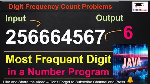 Digit Frequency Count Problems | Most Frequent Digit in a Number | Java logical Building Programs