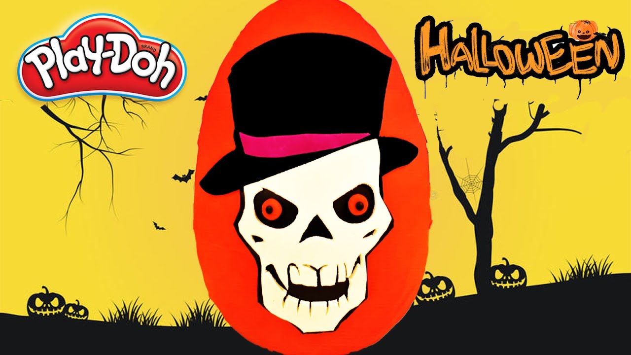 Huevo Sorpresa Gigante de HALLOWEEN CALAVERA TERRORIFICA de Plastilina Play doh en Español