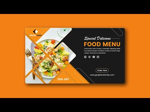 Photoshop Tutorial | Professional Web Banner Design | Restaurant Menu