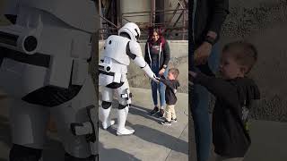 Stormtrooper gets excited at meet & greet at Disneyland! #disney #starwars #shorts #stormtrooper