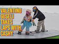 6 year old cash rowley snowboards w olympian  x games medalist valentino guseli