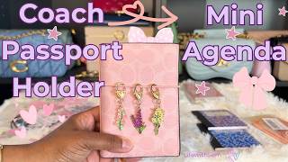 💕📒Coach Passport Holder🌸Converted to Mini Agenda ☺️ tutorial #coach #powderpink #coachpassport