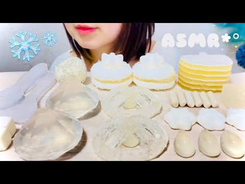 【ASMR 咀嚼音】透明スイーツを食べる音【CLEAR WHITE FOOD】