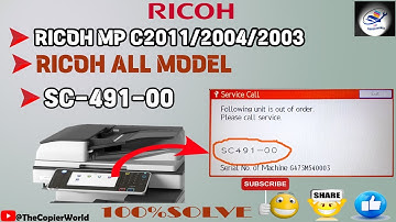 How To Fix And Solve Error Code SC491-00 || RICOH MP C2011 ERROR CODE-SC 491-00 || Ricoh SC 491-00