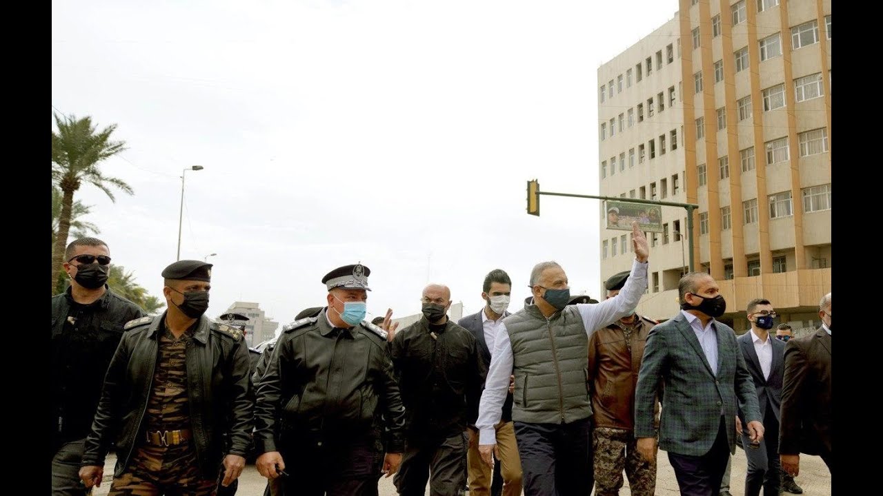 رئيس مجلس الوزراء السيد مصطفى الكاظمي يجري جولة في بغداد ويطلع على اعمال الاكساء والصيانة والتنظيف