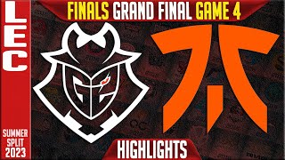 G2 vs FNC Highlights Game 4 | LEC Summer Finals Grand Final 2023 | G2 Esports vs Fnatic G4
